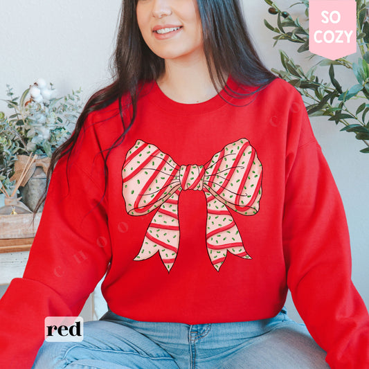 Coquette Christmas Tree Bow Sweatshirt