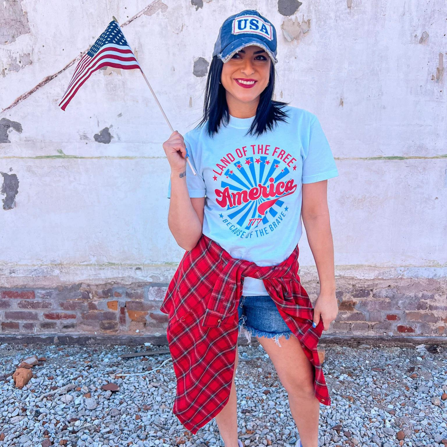BECAUSE OF THE BRAVE AMERICA TEE