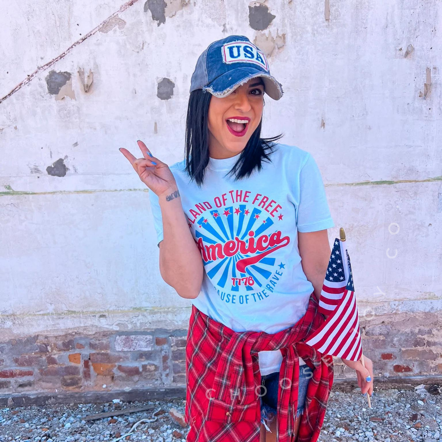 BECAUSE OF THE BRAVE AMERICA TEE