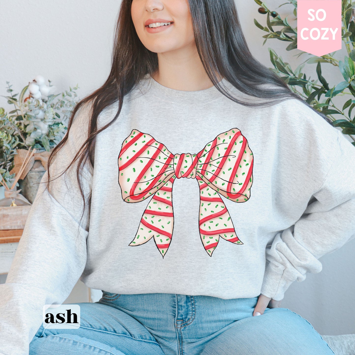 Coquette Christmas Tree Bow Sweatshirt