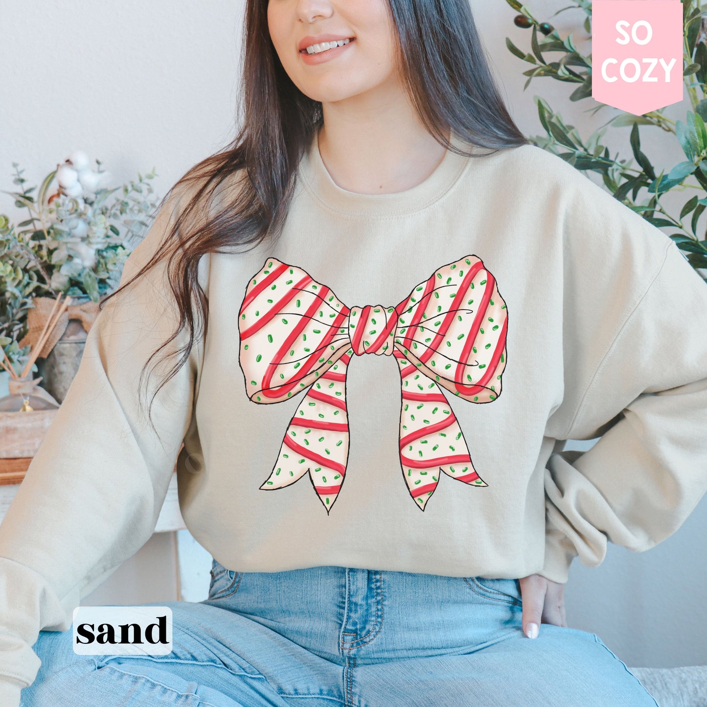 Coquette Christmas Tree Bow Sweatshirt