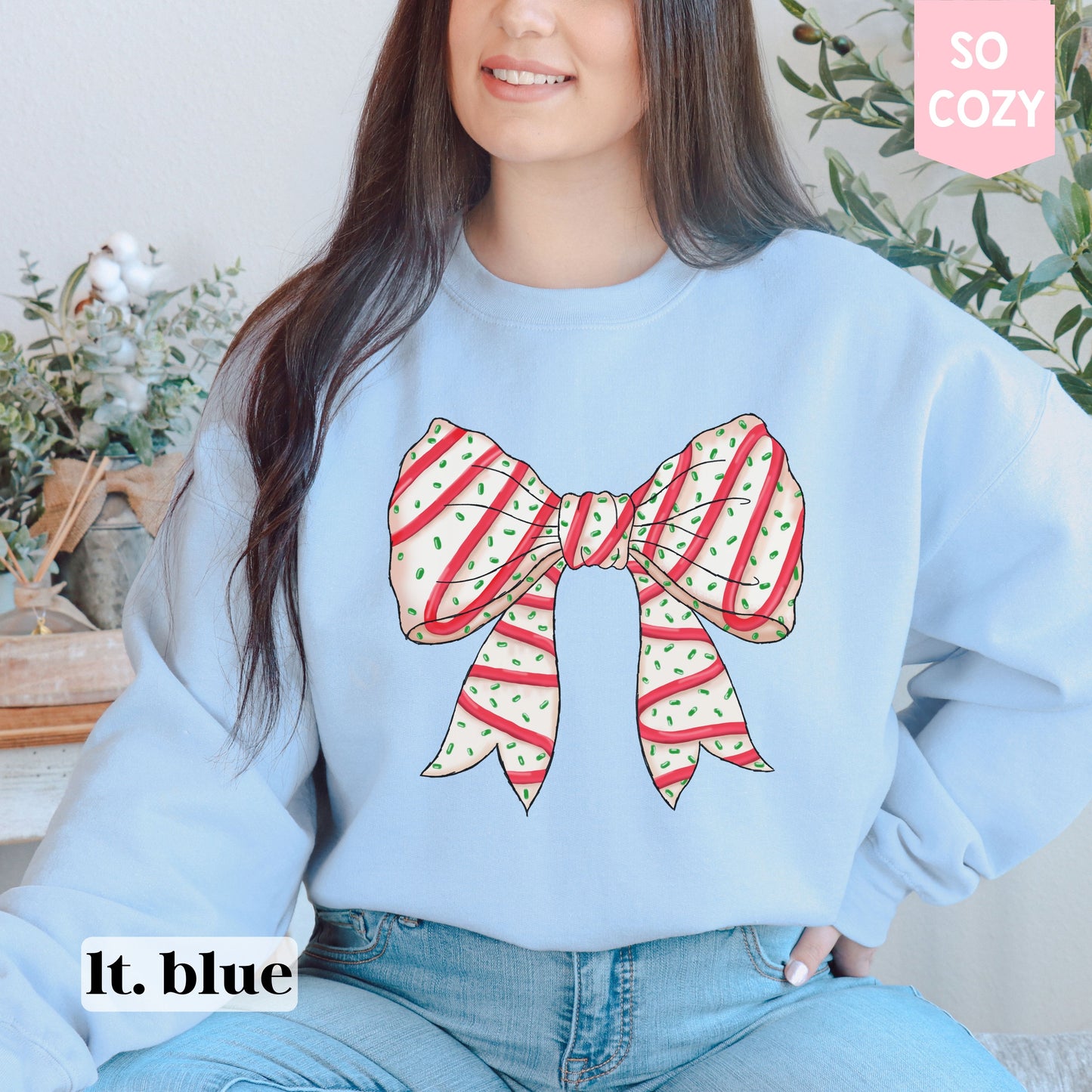 Coquette Christmas Tree Bow Sweatshirt