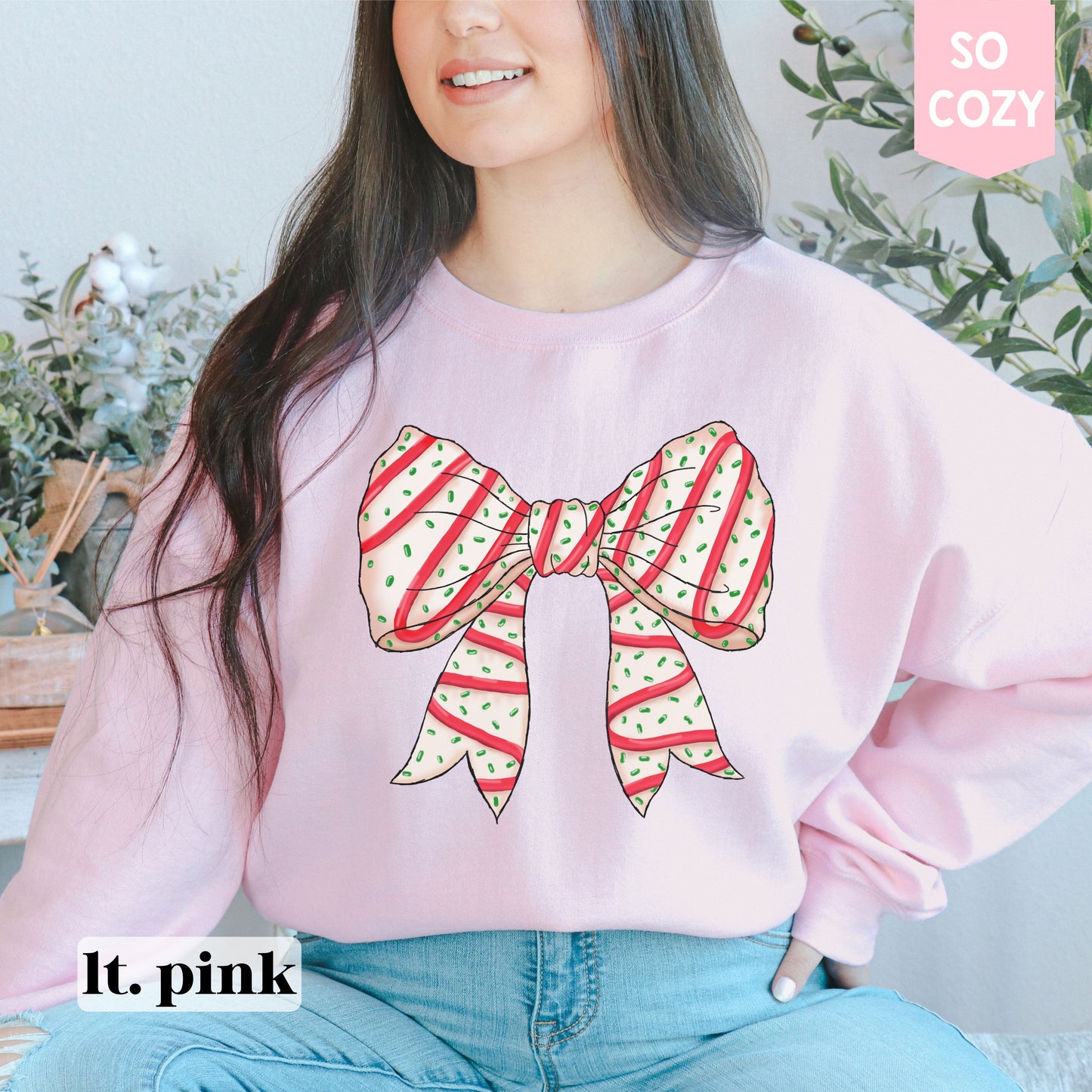 Coquette Christmas Tree Bow Sweatshirt