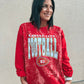 KANSAS CITY FOOTBALL DISTRESSED RED SWEATSHIRT