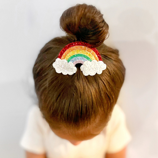 Rainbow Glitter Bow