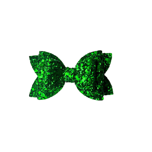 St. Patrick's Day Green Glitter Bow