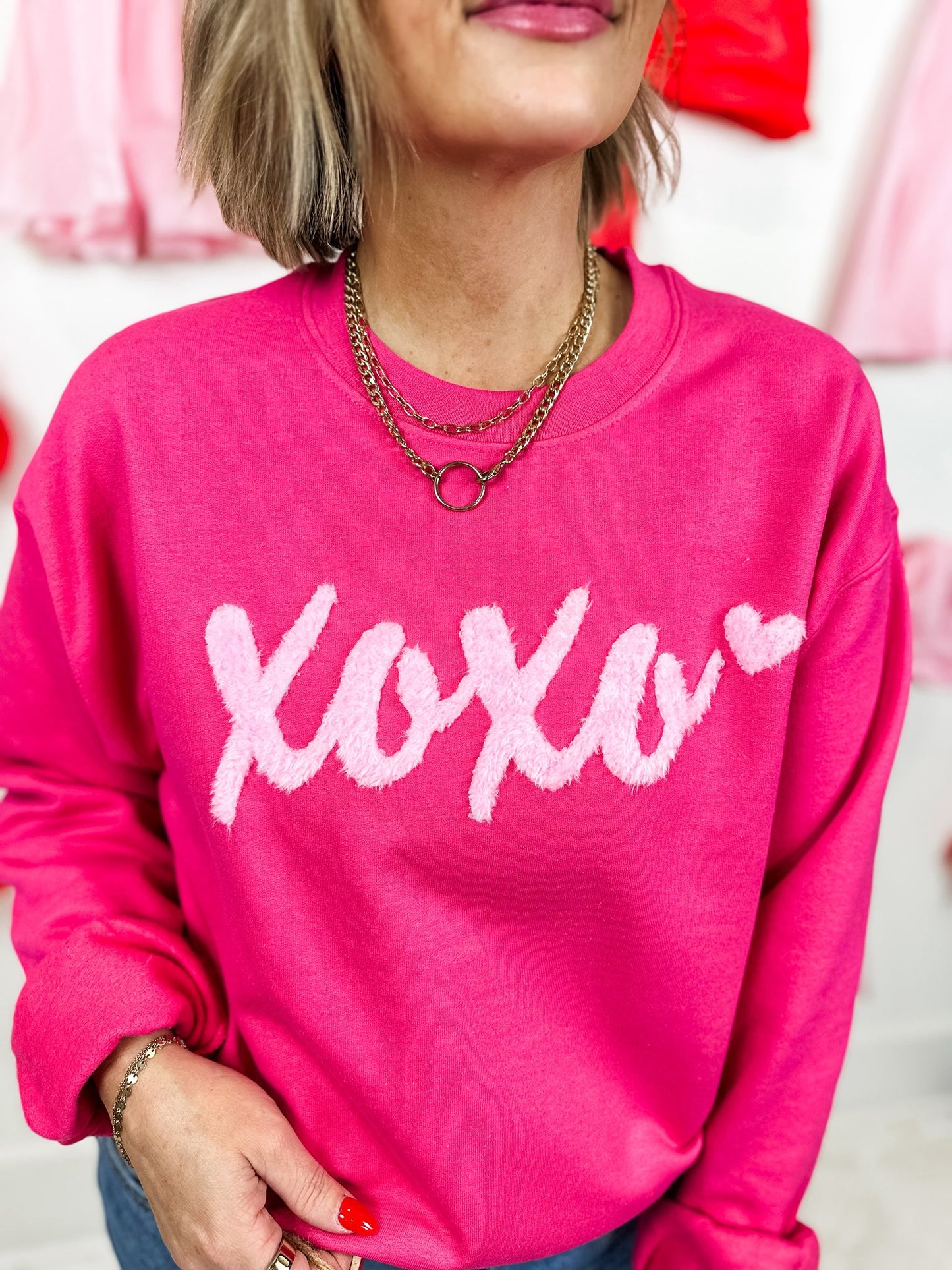 FLUFFY XOXO SWEATSHIRT - THIS WEEKEND ONLY