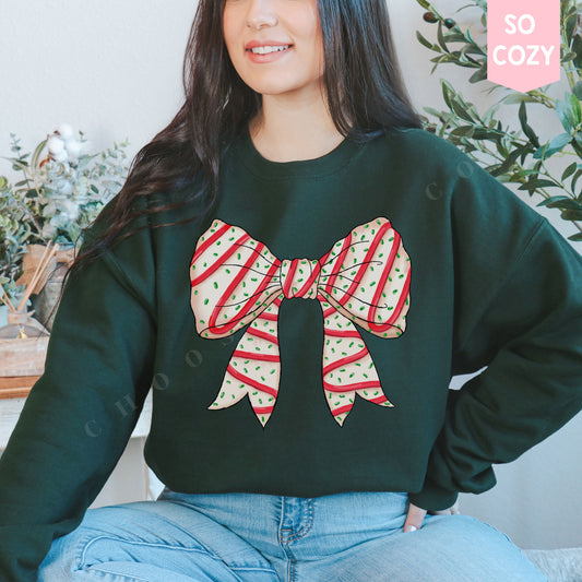Coquette Christmas Tree Bow Sweatshirt